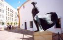 Matador statue in front of Rondas famous bull ring.